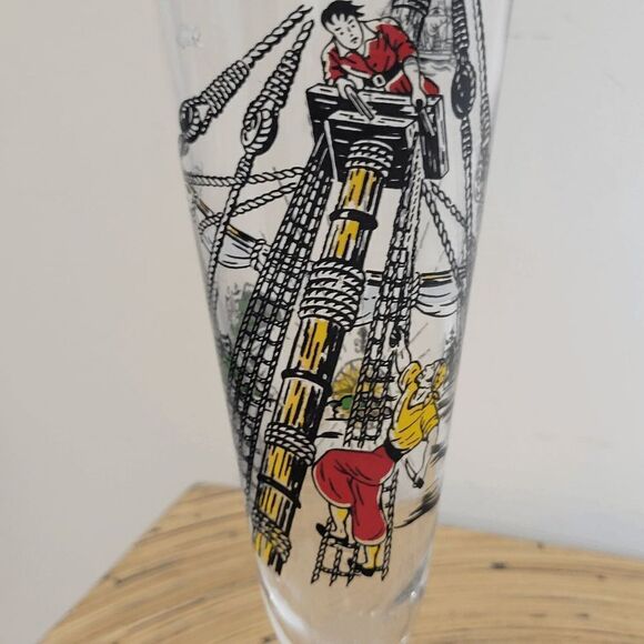 Libby Treasure Island Pilsner Beer Glasses Clear 8.75" Height ONLY 2 Available - Picture 5 of 5